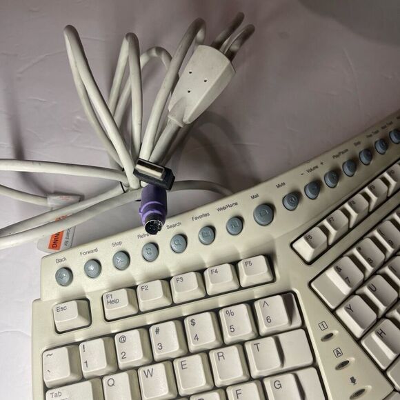 Microsoft Natural Pro Ergonomic USB PS/2 Keyboard Model RT9401 V:5FTW TESTED - Picture 3 of 10